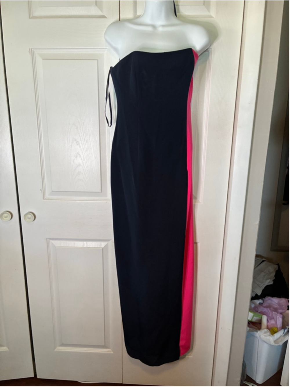 Women's Victor Costa for Nahdree Strapless Dress Size 10 Black Pink